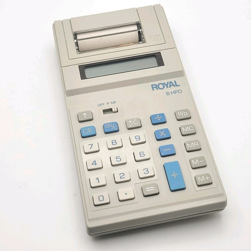 Royal 6HPD Printing Calculator Vintage Gray Parts Repair AS-IS
